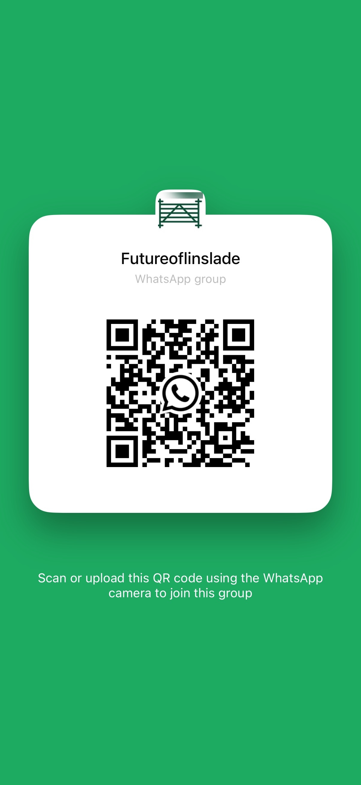 QR code to join the Future of Linslade WhatsApp group